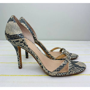 Aerin Cocobay Snake Print Strappy Heels Women 8.5 Cocktail Night Out Modern Sexy